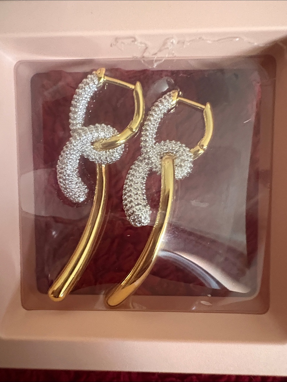 Gold and Silver Knot Drop Earrings - Women Jewelry